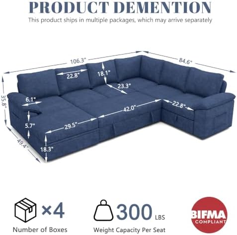106'' Modular Sectional Sofa - Image 3