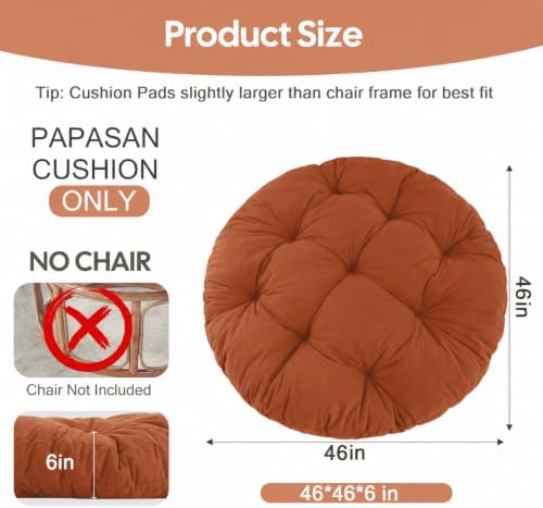 idee-home Papasan Chair Cushion, Circle Papasan Chair Cushion - Image 2