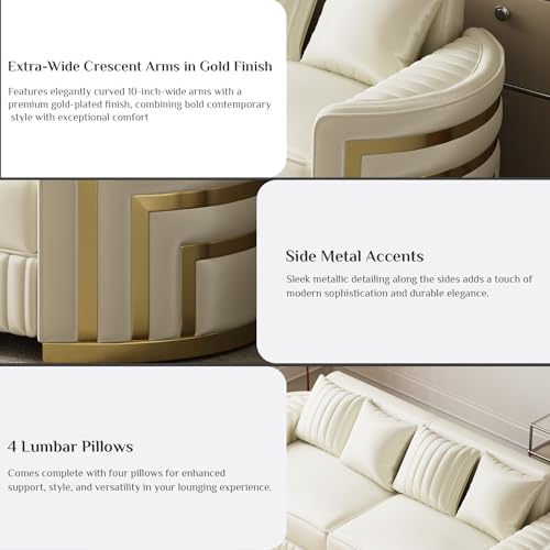 DAMAIFROM Mid Century Modern Chesterfield Sofa Couch, 3 Seat Tufted Sofas - Image 5