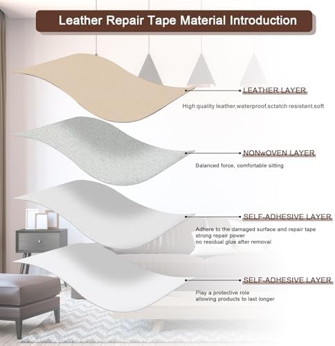 JDLUGH Leather Repair Patch Tape, 15x60 Inch - Image 6