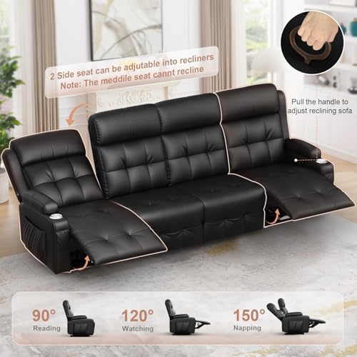 Reclining Loveseat Sofa, RV Loveseats Recliner Sofas Wall Hugger, Double - Image 4