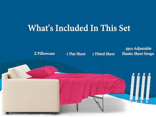 800 Series 100% Egyptian Cotton Sleeper Sofa Bed Sheet Set Stripe King Size - Image 3
