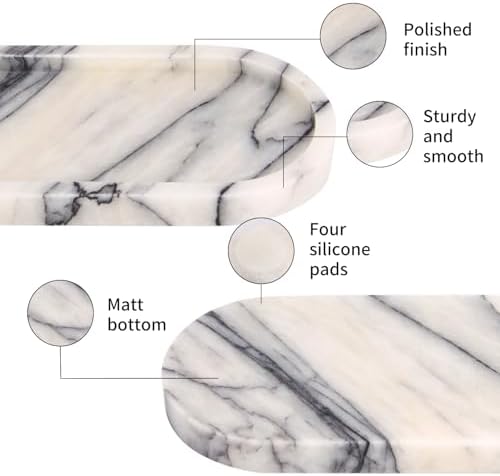 Natural Marble Tray Oval - Image 3