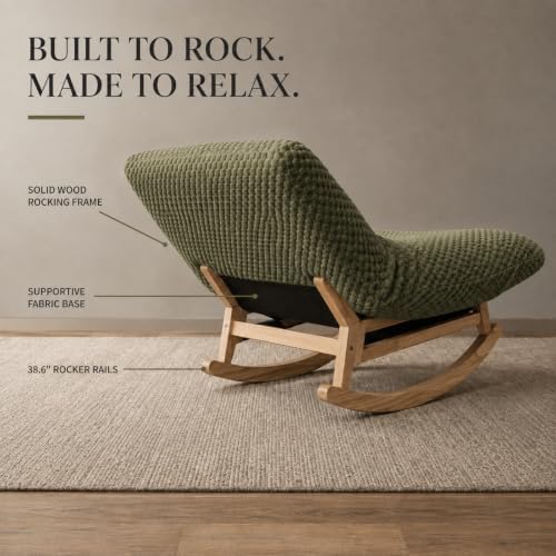 Oversized Chaise Lounge Chair, Plush Deep Seat, Rocking Base - Image 5