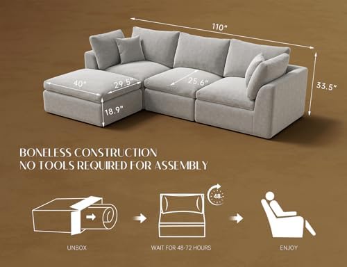 ohllob 110" Cloud Sectional Couches - Image 2