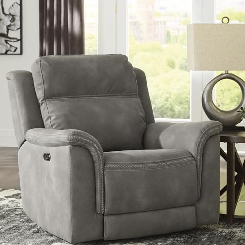 Signature Design by Ashley Power Recliner, Slate Zero Wall - Image 2