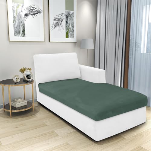MAXIJIN 1 Piece Velvet Chaise Cover Stretch Sectional Couch Covers - Image 2