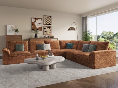 EASE MOOSE Cloud Couch Sectional, 6 Seater L Shaped Boneless Couches - Image 3