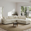 5 Seat Modular Cloud Sofas, Modern Sectional Linen Couch by Gtilzria