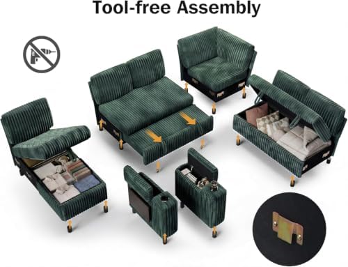 WEUP 111" Modular Sectional Sleeper Sofa - Image 4