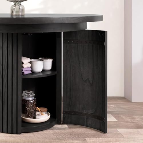 Transformer Table Solid Wood Extendable Round Dining Table Set - Image 5