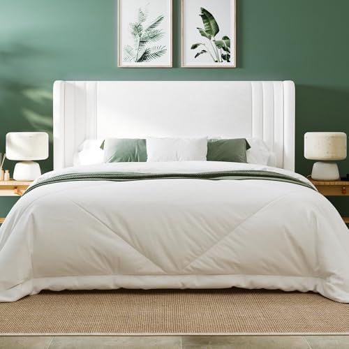 Allewie Queen Size Velvet Platform Bed Frame, Tall Wingback Headboard - Image 3