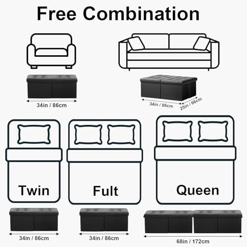 AmasSmile Footrest Ottoman Storage Bench - Image 4