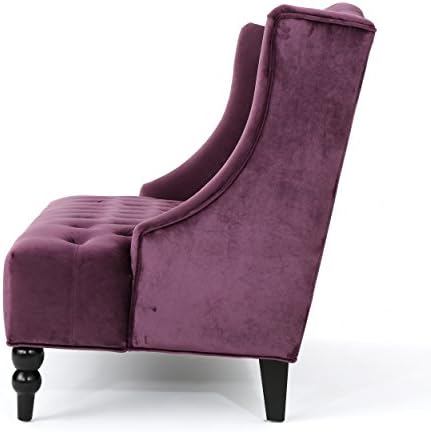 Christopher Knight Home GDFStudio Leona Modern Glam Tufted Velvet Wingback - Image 4