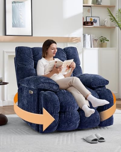 Oversized Power Swivel Rocker Recliner Chair by GARTMILAN