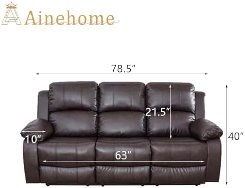 A Ainehome Living Room Furniture Set Leather Recliner Sofa Set Loveseat Chair - Image 2