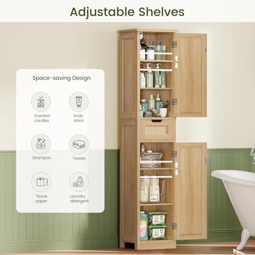 Iwell 66.9" Tall Bathroom Storage Cabinet - Image 5