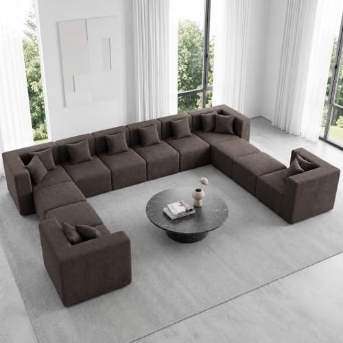 MONVANE 185" U-Shaped 12 Seat Modular Sectional Cloud Couch - Image 6