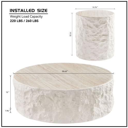 35.43" Round Coffee Table Set of 2 - Image 2