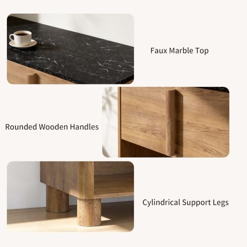 Nightstand Set of 2, Modern Curved End Tables - Image 5