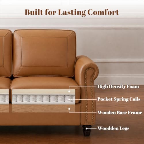Kingfun Faux Leather Loveseat Sofa - Image 6