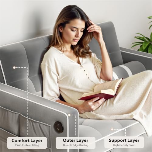 Pipishell Sleeper Sofa Bed, 3 in 1 Pull Out Couch Futon - Image 6
