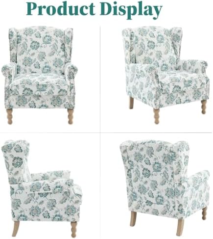 Mid Century Floral Wingback Chair - Image 7