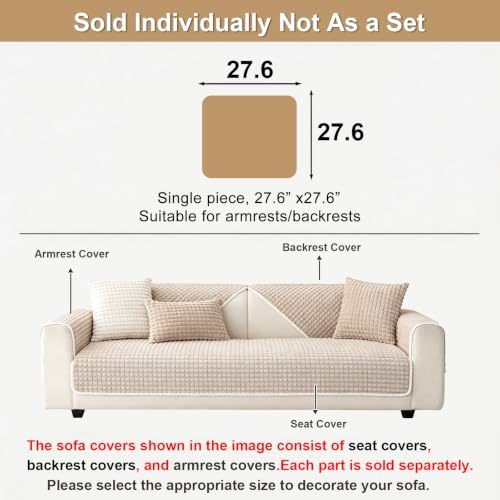 Soft Velvet Couch Arm Covers Washable - Image 3