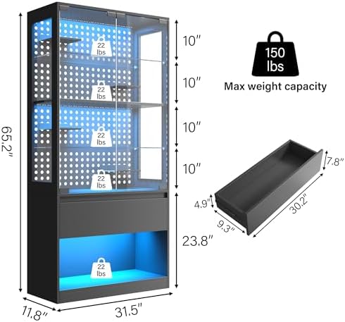kepptory 5-Tier Glass Display Cabinet - Image 2