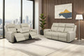 THSUPER Beige Genuine Leather Power Recliner Sofa Couch Set by ComfortLivingSofas