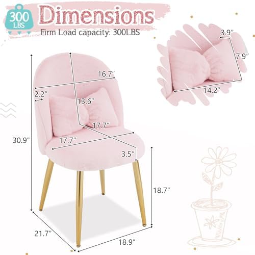 VINGLI Fluffy Girls Vanity Chair - Image 2
