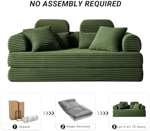 78.8" Futon Sofa Bed with High Back, Boneless Couches - Image 6