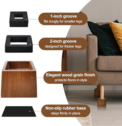 Wooden Bed Risers 3 Inch Heavy Duty, Support 2500 lbs - Image 5