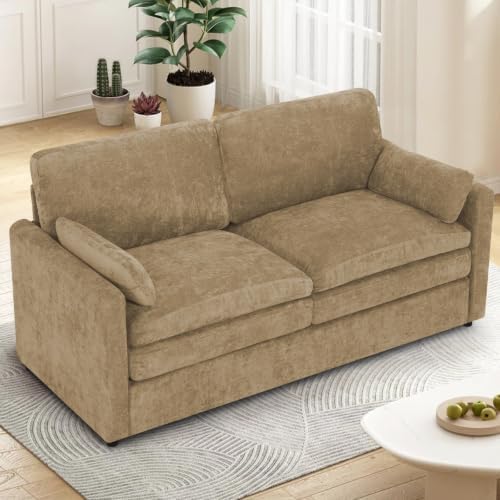 69” Chenille Love seat Sofa w/Arm Pillows - Image 4