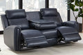 THSUPER Blue Genuine Leather Power Recliner Sofa Couch by ComfortLivingSofas