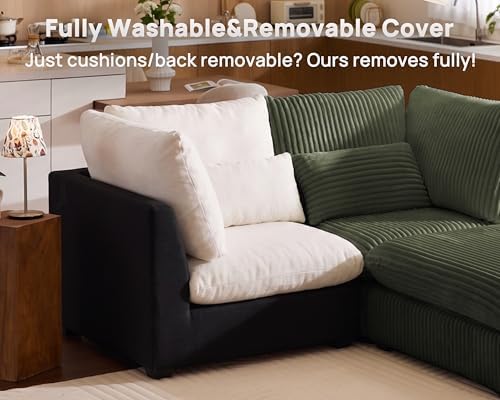 115" Oversize Corduroy Modular Sectional Sofa Couches - Image 3