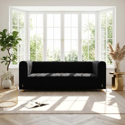 81" Velvet Sofa Mid Century Modern Couch by STORFENBOR