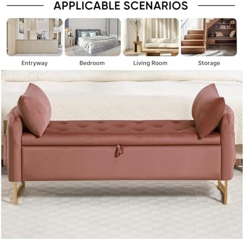 48" End of Bed Bench, Modern Storage Bench - Image 4