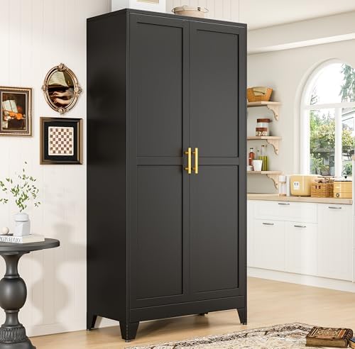 PAOFIN 75" Metal Kitchen Pantry Cabinet, Storage Cabinet by PAOFIN