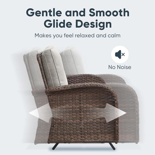 Belord Outdoor Glider Bench Patio Loveseat - Image 3