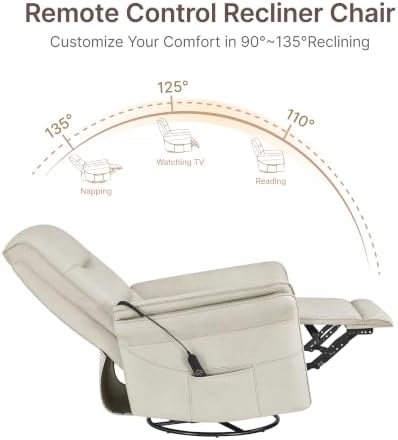 KISLOT Swivel Power Recliner Chair, Hand Remote - Image 5