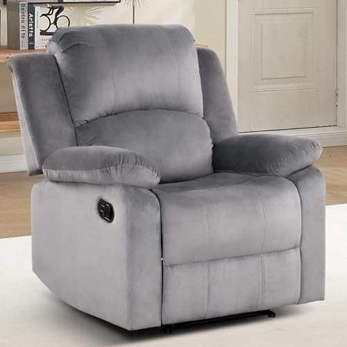 EBELLO Classic Manual Recliner Chair, Soft Microfiber Recliner Sofa - Image 7