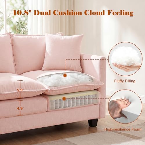50'' Loveseat Sofa Set, Small Couch Set 2 Piece Cloud Love Seat - Image 6