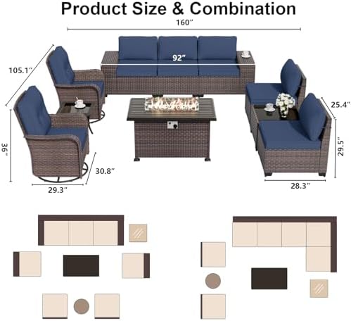 ALAULM 10 Pieces Patio Furniture Set - Image 6