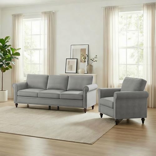 ijuicy 2-Piece Sectional Sofa Set, Modern Linen Couch Set by ijuicy