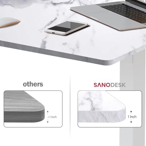 SANODESK One-Piece 1'' Thick 55x28'' Particle Board Table Top, Marble Grey - Image 4