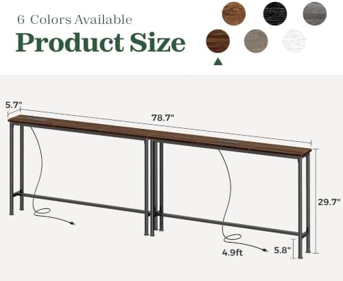 SUPERJARE 78.8 inch Narrow Behind Couch Table - Image 3