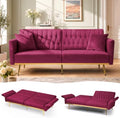 70” Velvet Futon Sofa Bed w/Adjustable Armrests by ACMEASE