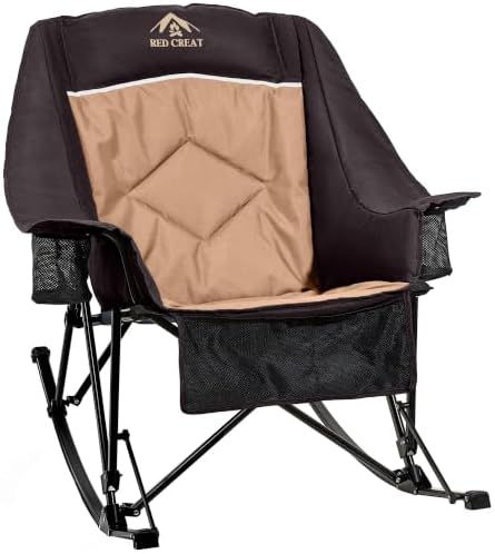 400lbs Rocking Camping Chair Oversized Folding Rocker by RedCreatCampingEssentials