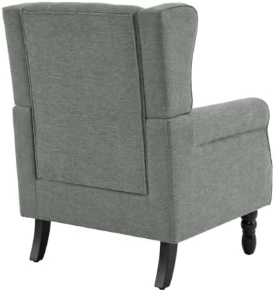 High Back Accent Chairs Set of 2, Wingback Armchair in Fabric - Image 5